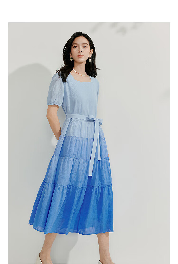 INMAN Gradient Vacation Style Dress 2026 Summer New Loose Long Dress for Women 2